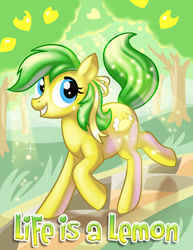 Size: 550x712 | Tagged: artist needed, safe, derpibooru import, oc, oc only, oc:lemon dreams, earth pony, pony, fanfic, fanfic art, fanfic cover, solo