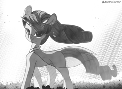 Size: 3282x2390 | Tagged: safe, artist:auroracursed, derpibooru import, rarity, pony, unicorn, black and white, cute, eyeshadow, female, grayscale, makeup, mare, monochrome, simple background, smiling, solo