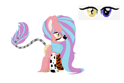 Size: 869x583 | Tagged: safe, artist:djdupstep15, derpibooru import, oc, oc only, hybrid, pony, base used, chest fluff, heterochromia, simple background, solo, white background