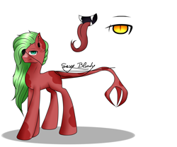 Size: 2683x2236 | Tagged: safe, artist:djdupstep15, derpibooru import, oc, oc only, pony, fangs, forked tongue, signature, simple background, solo, white background