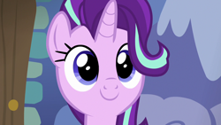 Size: 1280x720 | Tagged: safe, derpibooru import, screencap, starlight glimmer, pony, unicorn, every little thing she does, season 6, cute, female, glimmerbetes, happy, mare, smiling, solo