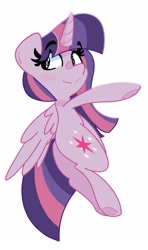 Size: 1571x2662 | Tagged: safe, artist:kindakismet, derpibooru import, twilight sparkle, twilight sparkle (alicorn), alicorn, pony, my little pony: pony life, female, horn, mare, simple background, solo, white background, wings