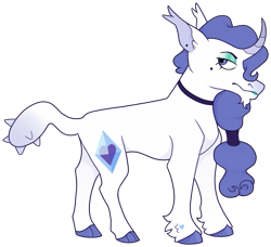 Size: 1059x966 | Tagged: safe, artist:malphym, derpibooru import, oc, oc:vanity mirror, hybrid, interspecies offspring, offspring, parent:diamond dog, parent:rarity, simple background, solo, transparent background