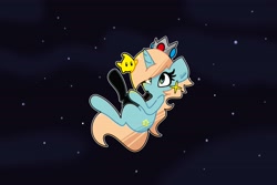 Size: 4096x2729 | Tagged: safe, artist:kindakismet, derpibooru import, pony, unicorn, crossover, crown, duo, female, horn, jewelry, mare, ponified, princess rosalina, regalia, rosalina, space, super mario bros., video game