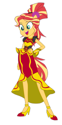 Size: 2123x4271 | Tagged: safe, artist:gmaplay, derpibooru import, sunset shimmer, dance magic, equestria girls, spoiler:eqg specials, female, flamenco dress, jewelry, regalia, simple background, solo, transparent background