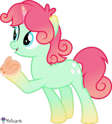 Size: 4000x4428 | Tagged: safe, artist:melisareb, derpibooru import, part of a set, pony, unicorn, .svg available, absurd resolution, bread, crossover, female, food, gradient hooves, gradient mane, gradient tail, kleptocorns, mare, open mouth, raised hoof, raised leg, simple background, solo, sucre (kleptocorns), tail, transparent background, vector