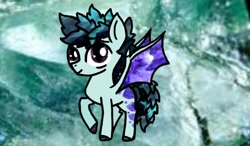 Size: 1280x750 | Tagged: safe, artist:princesseclipso, derpibooru import, oc, oc only, oc:alexandrite, dracony, hybrid, abstract background, colt, foal, interspecies offspring, male, offspring, parent:rarity, parent:spike, parents:sparity, solo, spread wings, wings