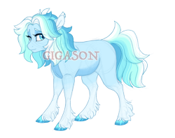 Size: 2900x2300 | Tagged: safe, artist:gigason, derpibooru import, oc, oc:aquamarine, earth pony, pony, female, magical gay spawn, mare, obtrusive watermark, offspring, parent:double diamond, parent:sky stinger, simple background, solo, transparent background, watermark