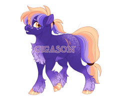 Size: 2900x2300 | Tagged: safe, artist:gigason, derpibooru import, oc, oc:turmeric, earth pony, pony, magical gay spawn, male, obtrusive watermark, offspring, parent:braeburn, parent:hoo'far, simple background, solo, stallion, transparent background, watermark