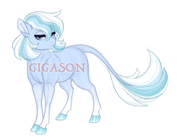 Size: 2900x2300 | Tagged: safe, artist:gigason, derpibooru import, oc, oc:north pole, earth pony, pony, female, mare, obtrusive watermark, offspring, parent:double diamond, parent:trixie, simple background, solo, transparent background, watermark