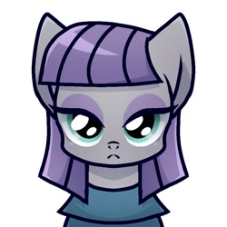 Size: 768x768 | Tagged: safe, artist:namaenonaipony, derpibooru import, maud pie, earth pony, pony, bust, clothes, female, looking at you, mare, portrait, simple background, solo, white background