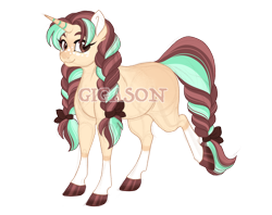 Size: 2900x2300 | Tagged: safe, artist:gigason, derpibooru import, oc, oc only, oc:wishing apple, pony, unicorn, female, mare, obtrusive watermark, offspring, parent:braeburn, parent:starlight glimmer, simple background, solo, transparent background, watermark