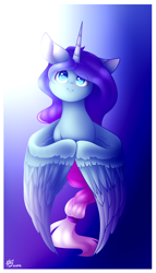 Size: 1200x2100 | Tagged: safe, artist:prettyshinegp, derpibooru import, oc, alicorn, pony, alicorn oc, female, horn, mare, signature, smiling, solo, wings