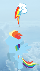 Size: 640x1140 | Tagged: safe, artist:thunder-blur, derpibooru import, rainbow dash, pegasus, pony, 2019, cloud, cutie mark