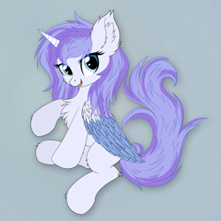 Size: 1280x1280 | Tagged: safe, artist:willow krick, derpibooru import, oc, oc only, alicorn, pony, alicorn oc, chest fluff, horn, wings