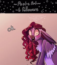 Size: 1820x2048 | Tagged: safe, artist:unfinishedheckery, derpibooru import, oc, oc only, oc:belladonna, donkey, hybrid, pegasus, pony, blushing, digital art, ears, female, floppy ears, mare, nervous sweat, open mouth, pegasus oc, simple background, solo, spread wings, wings