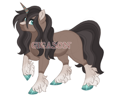 Size: 2900x2300 | Tagged: safe, artist:gigason, derpibooru import, oc, oc only, oc:turquoise, pony, unicorn, female, mare, obtrusive watermark, offspring, parent:doctor caballeron, parent:rare find, simple background, solo, transparent background, watermark