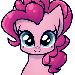 Size: 768x768 | Tagged: safe, artist:namaenonaipony, derpibooru import, pinkie pie, earth pony, pony, bust, female, looking at you, mare, portrait, simple background, smiling, smiling at you, solo, white background