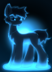 Size: 2166x3000 | Tagged: safe, artist:monycaalot, derpibooru import, oc, oc only, earth pony, art trade, looking at you, missing cutie mark, neon, solo