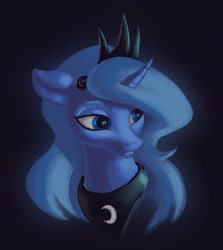 Size: 1068x1197 | Tagged: safe, artist:escapist, derpibooru import, princess luna, alicorn, pony, bust, female, mare, portrait, solo