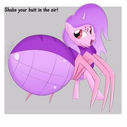 Size: 3000x3000 | Tagged: safe, artist:bestponies, derpibooru import, edit, oc, oc:silky web, monster pony, original species, pony, spider, spiderpony, unicorn, butt, butt shake, cute, fangs, female, horn, mare, multiple eyes, open mouth, open smile, smiling