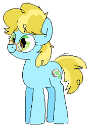 Size: 222x302 | Tagged: safe, artist:anonymous, oc, oc only, oc:ginny geodes, earth pony, pony, build-a-mare, earth pony oc, female, glasses, mare, round glasses, simple background, smiling, solo, white background