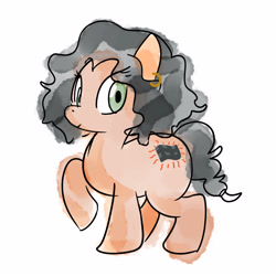 Size: 3000x3000 | Tagged: safe, artist:anonymous, oc, oc only, earth pony, pony, build-a-mare, ear piercing, earring, earth pony oc, female, jewelry, looking at you, mare, piercing, raised hoof, raised leg, simple background, solo, white background