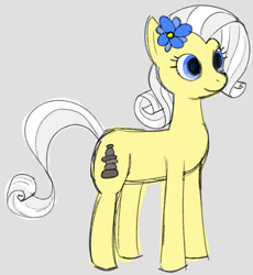 Size: 800x868 | Tagged: safe, artist:anonymous, oc, oc only, earth pony, pony, build-a-mare, earth pony oc, female, flower, flower in hair, gray background, mare, simple background, solo