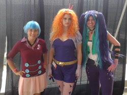 Size: 2560x1920 | Tagged: safe, artist:brinycosplay, artist:shelbeanie, derpibooru import, adagio dazzle, aria blaze, sonata dusk, human, equestria girls, bronycon, bronycon 2015, clothes, cosplay, costume, irl, irl human, photo, the dazzlings