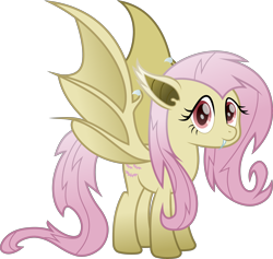 Size: 3200x3034 | Tagged: safe, artist:lincolnbrewsterfan, derpibooru import, fluttershy, bat pony, pegasus, bats!, my little pony: the movie, .svg available, bat ponified, claws, cute, female, flutterbat, inkscape, inverted mouth, looking at you, messy mane, messy tail, movie accurate, race swap, red eyes, shyabates, shyabetes, simple background, smiling, smiling at you, species swap, svg, tail, transparent background, vector, wing claws, wings