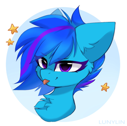 Size: 2152x2136 | Tagged: safe, artist:lunylin, derpibooru import, oc, oc only, pony, :p, bust, portrait, simple background, solo, tongue, tongue out, white background