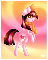 Size: 781x981 | Tagged: safe, artist:prettyshinegp, derpibooru import, oc, oc only, earth pony, pony, abstract background, earth pony oc, female, mare, rearing, signature, solo