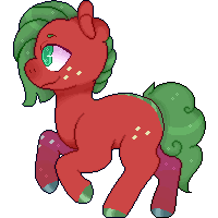 Size: 200x200 | Tagged: safe, artist:tookiut, derpibooru import, oc, oc only, earth pony, pony, animated, earth pony oc, freckles, gif, hoof polish, pixel art, rearing, simple background, smiling, solo, transparent background