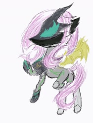 Size: 1350x1800 | Tagged: safe, artist:shardtwo, derpibooru import, fluttershy, bat pony, bat ponified, butt, flutterbat, kamen rider, kamen rider evil, plot, race swap, species swap