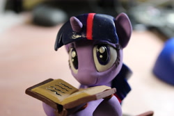 Size: 5184x3456 | Tagged: safe, artist:dustysculptures, derpibooru import, twilight sparkle, unicorn twilight, pony, unicorn, book, craft, cute, librarian, sculpture, solo, that pony sure does love books, twiabetes