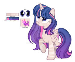 Size: 1280x1058 | Tagged: safe, artist:dayspring-dawnyt, derpibooru import, oc, oc:evenfall sparkle, alicorn, pony, alicorn oc, female, horn, mare, offspring, parent:flash sentry, parent:twilight sparkle, parents:flashlight, reference sheet, simple background, solo, transparent background, wings