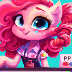 Size: 1024x1024 | Tagged: safe, derpibooru import, machine learning generated, pinkie pie, clothes, cute