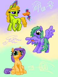 Size: 2048x2732 | Tagged: safe, artist:ja0822ck, derpibooru import, oc, alicorn, pegasus, pony, unicorn, looking at you, smiling, spread wings, wings