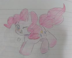 Size: 3120x2526 | Tagged: safe, artist:metaruscarlet, derpibooru import, pinkie pie, earth pony, pony, lined paper, sketch, solo, traditional art