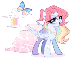 Size: 1428x1146 | Tagged: safe, artist:gihhbloonde, derpibooru import, oc, pegasus, pony, female, magical lesbian spawn, mare, offspring, parent:fluttershy, parent:rainbow dash, parents:flutterdash, simple background, solo, transparent background