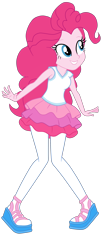 Size: 1428x3391 | Tagged: safe, artist:gmaplay, derpibooru import, pinkie pie, equestria girls, clothes, female, pantyhose, rah rah skirt, shoes, simple background, skirt, sleeveless, smiling, solo, tanktop, transparent background