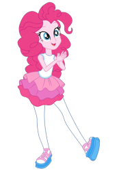 Size: 2050x2900 | Tagged: safe, artist:gmaplay, derpibooru import, pinkie pie, better together, equestria girls, super squad goals, clothes, open mouth, pantyhose, rah rah skirt, shoes, simple background, skirt, sleeveless, solo, tanktop, transparent background