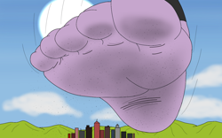 Size: 1280x800 | Tagged: safe, artist:az12lol, derpibooru import, twilight sparkle, twilight sparkle (alicorn), alicorn, anthro, plantigrade anthro, feet, female, fetish, foot fetish, giantess, macro, soles