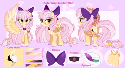 Size: 4160x2269 | Tagged: safe, artist:2pandita, derpibooru import, oc, oc:tender mist, pegasus, pony, bow, butt, female, hair, mare, plot, reference sheet, solo