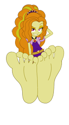 Size: 2388x4367 | Tagged: safe, derpibooru import, edit, adagio dazzle, equestria girls, barefoot, base, base used, clothes, crossed legs, evil grin, feet, female, fetish, foot fetish, foot focus, gem, grin, looking at you, simple background, siren gem, smiling, soles, solo, toes, transparent background