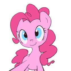 Size: 800x800 | Tagged: safe, artist:um89s, artist:ume89s, derpibooru import, pinkie pie, earth pony, pony, female, looking at you, mare, simple background, smiling, smiling at you, solo, white background