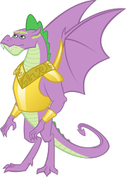 Size: 2667x3731 | Tagged: safe, artist:red4567, derpibooru import, spike, dragon, armor, chaos spike, male, older, older spike, simple background, solo, transparent background, vector, wings