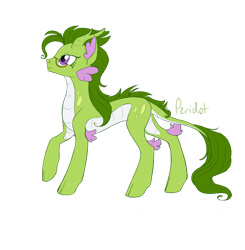 Size: 1447x1479 | Tagged: safe, artist:alicemaple, derpibooru import, edit, oc, oc only, oc:peridot (alicemaple), dracony, hybrid, cloven hooves, cropped, female, glasses, horns, interspecies offspring, mare, offspring, parent:rarity, parent:spike, parents:sparity, simple background, transparent background