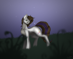 Size: 5500x4500 | Tagged: safe, artist:chris_wy, derpibooru import, oc, oc only, oc:cj vampire, earth pony, pony, commission, grass, grass field, scenery, solo, ych result, your character here