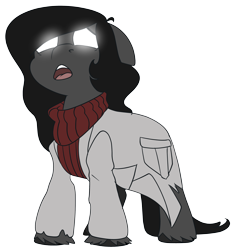 Size: 2704x2880 | Tagged: safe, artist:brainiac, derpibooru import, oc, oc:silent echoes, earth pony, unicorn, fallout equestria, fallout equestria:all things unequal (pathfinder), female, mare, possessed, simple background, solo, transparent background